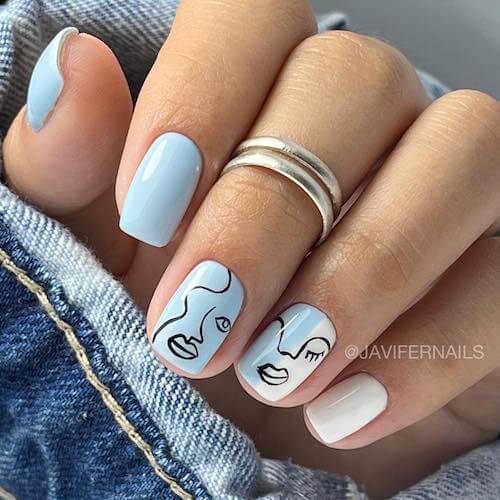 light blue nail designs baby blue nail designs