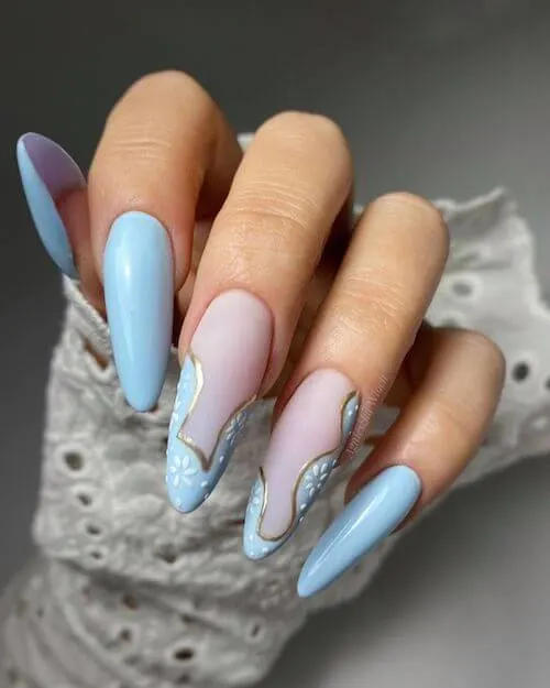 light blue nail designs baby blue nail designs