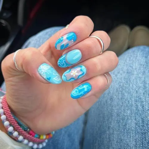 light blue nail designs baby blue nail designs