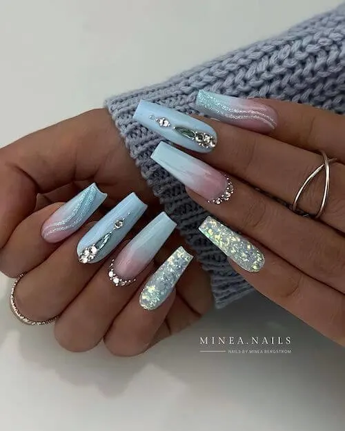 light blue nail designs baby blue nail designs