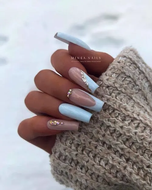 light blue nail designs baby blue nail designs