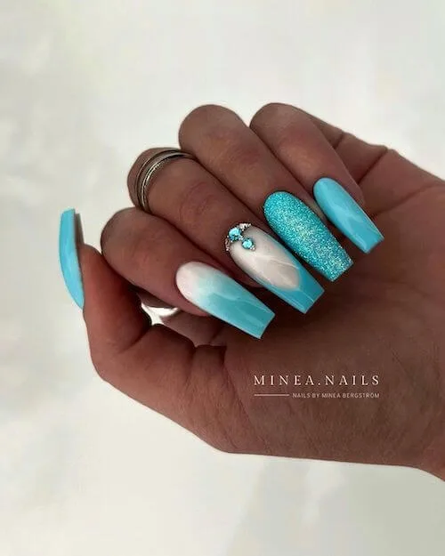 light blue nail designs baby blue nail designs