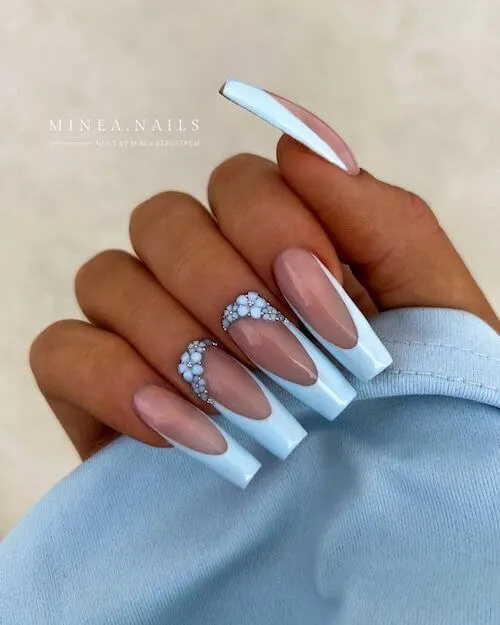 light blue nail designs baby blue nail designs