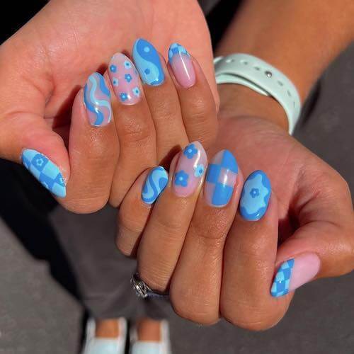 light blue nail designs baby blue nail designs