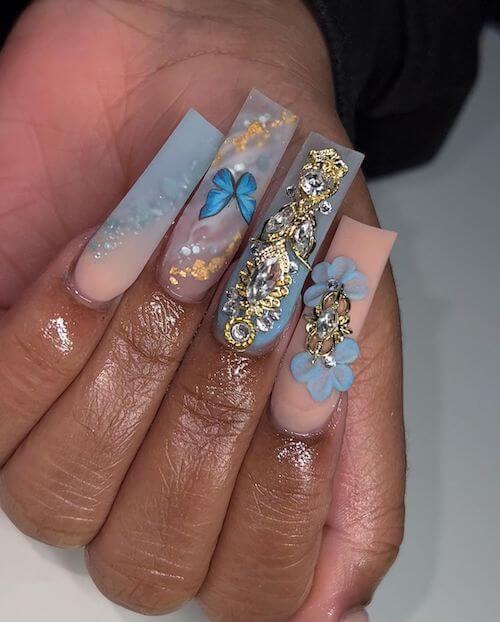 light blue nail designs baby blue nail designs