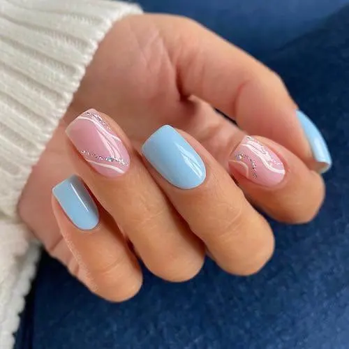 light blue nail designs baby blue nail designs