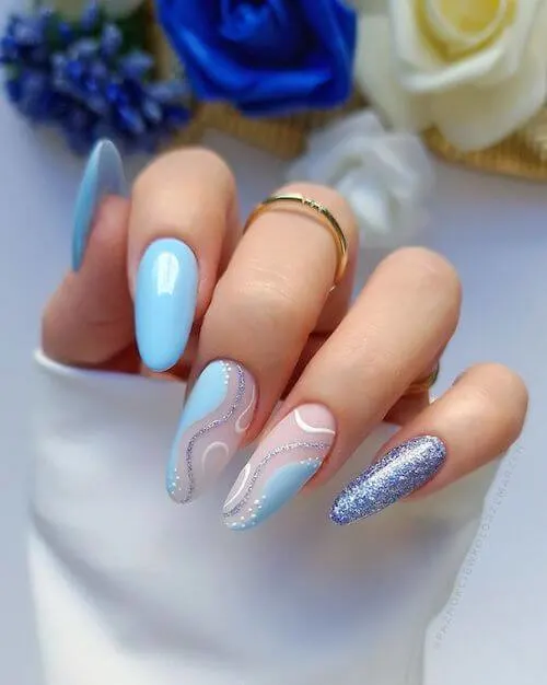 light blue nail designs baby blue nail designs