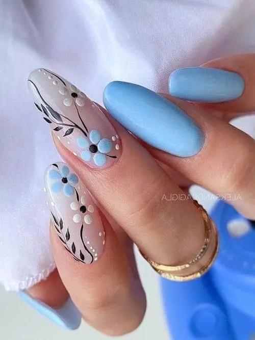 light blue nail designs baby blue nail designs