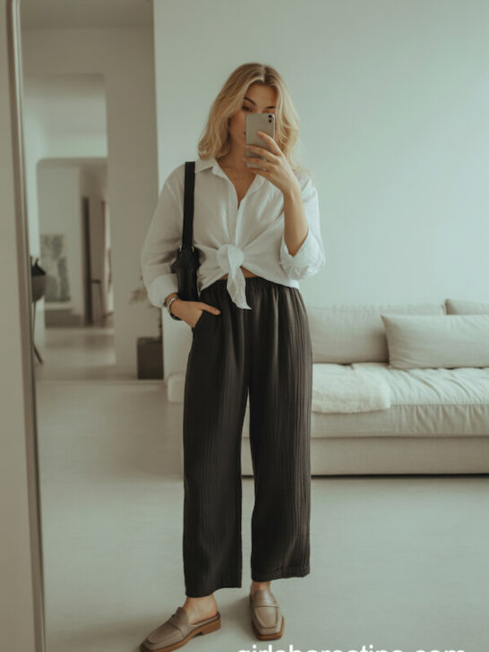 21 Chic & Cozy Fall Linen Pants Outfit Ideas for Women You&rsquo;ll Love