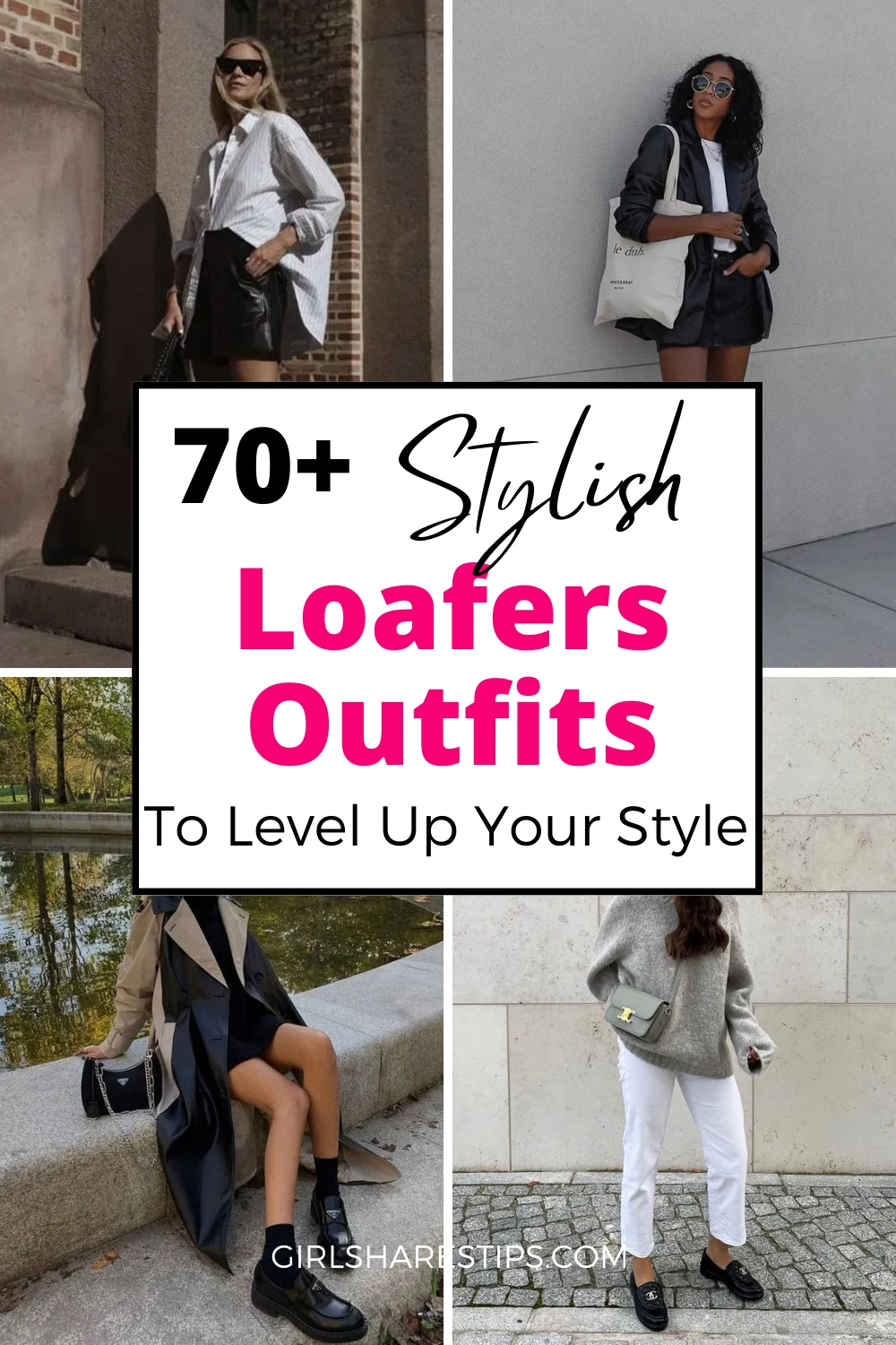 chic loafers outfits women collage