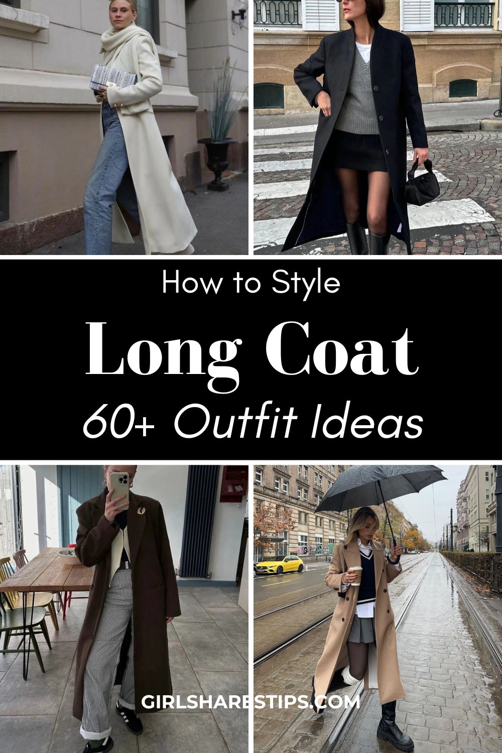 long coat outfit ideas collage