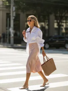 long satin skirt outfits