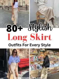 long skirt outfit ideas women collage