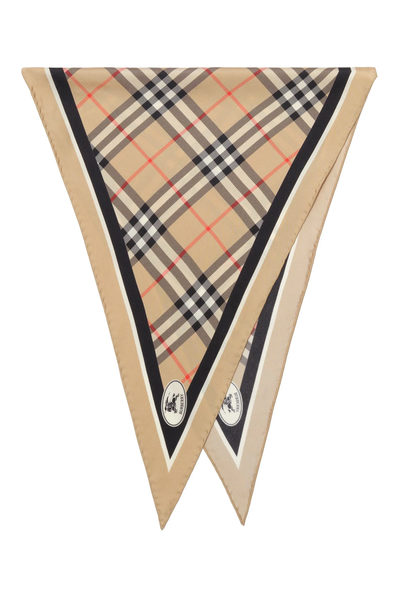 Burberry Check Knight Stamp Silk Scarf