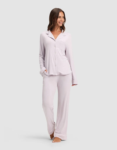 Cozy Earth Women’s Bamboo Stretch-Knit Long Sleeve Pajama Set