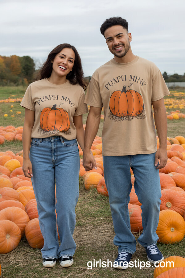 Graphic pumpkin tees & classic jeans