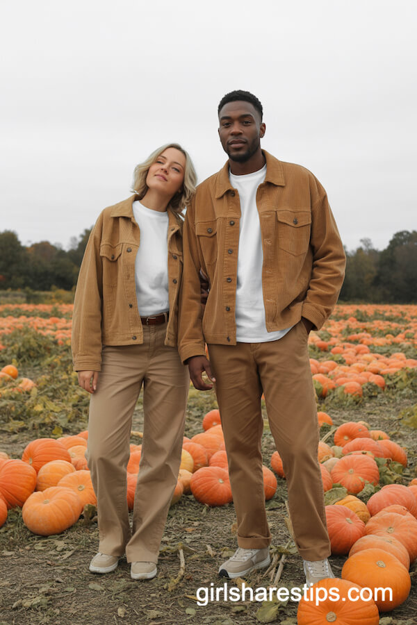 Earth-tone corduroy jackets chinos