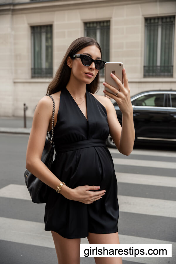 Black Halter-Neck Romper with Shorts