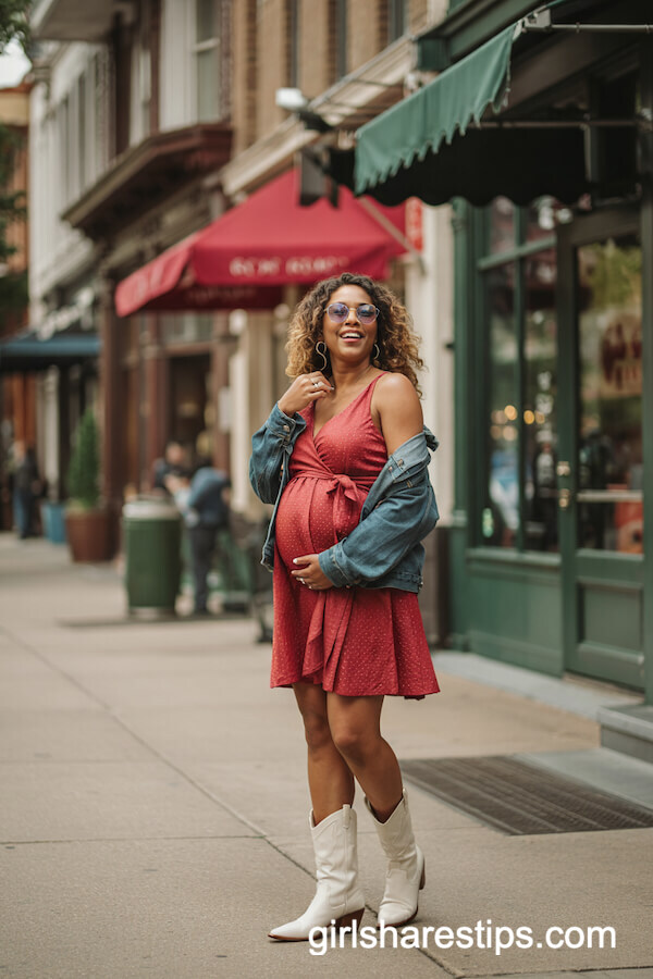 Red Polka Dot Wrap Dress & Boots