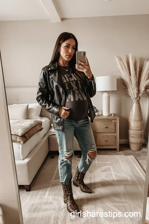 Biker Jacket With Ripped Jeans