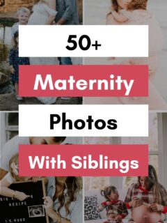 maternity photos with siblings collage