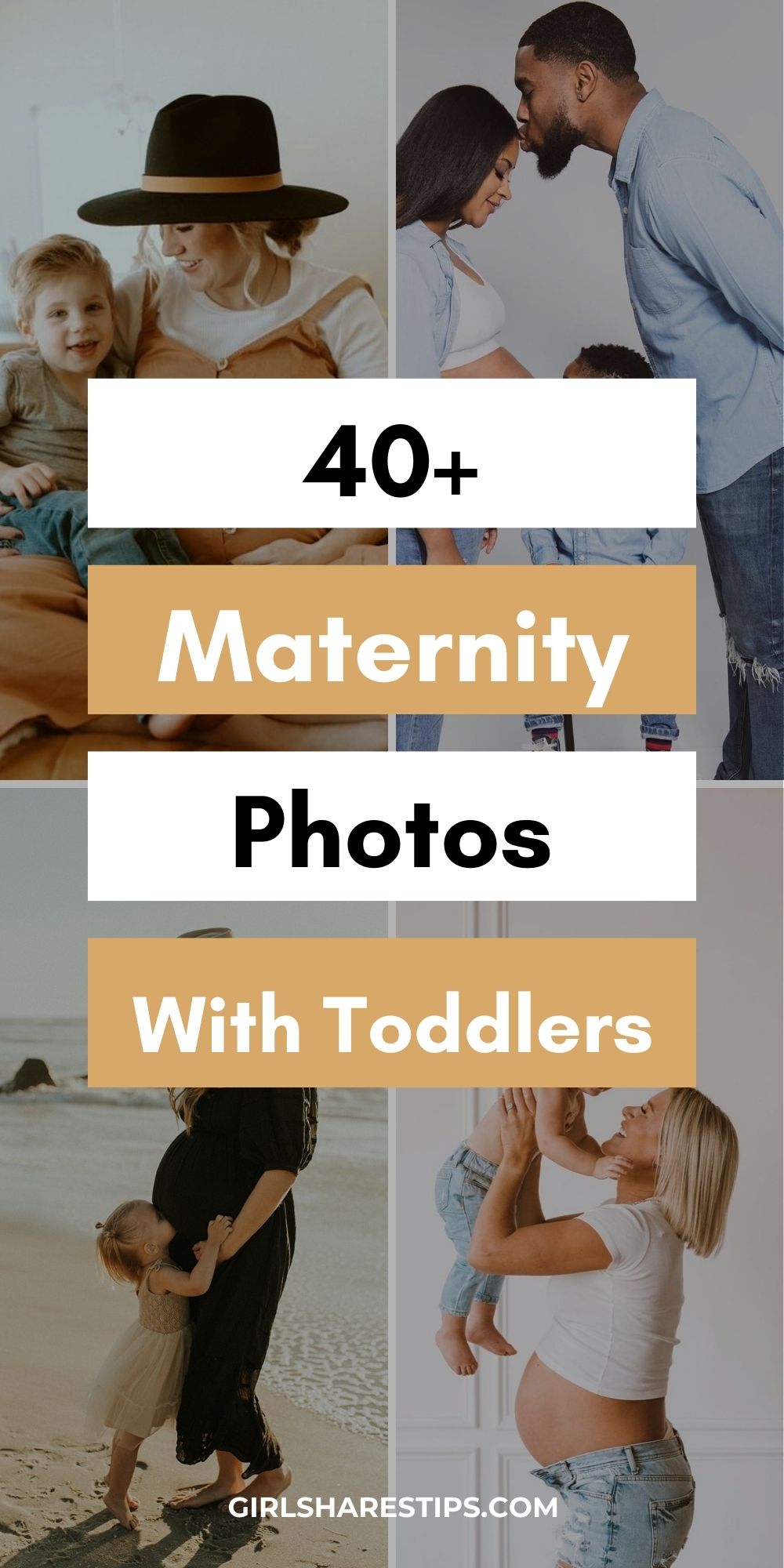 maternity photoshoot with toddler ideas collage