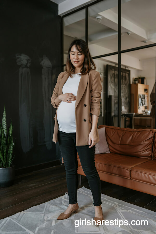 Skinny Black Jeans and Camel Blazer Smart-Casual Look