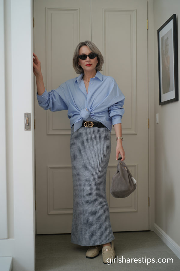 maxi skirt outfits for women over 50