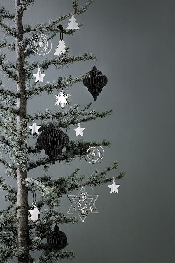 Black and White Nordic Christmas Tree