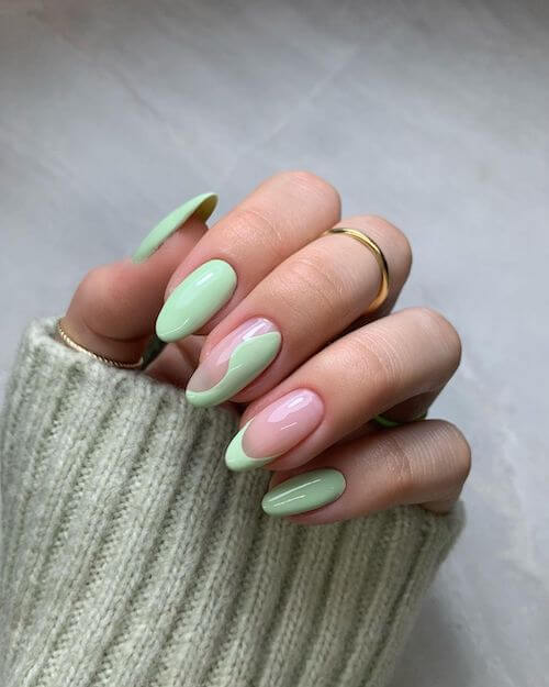 Simple Mint Nail Art