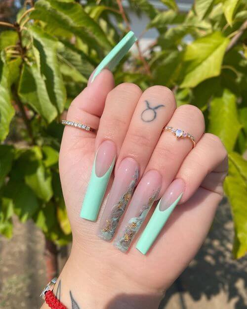 Mint Green Acrylic Nails