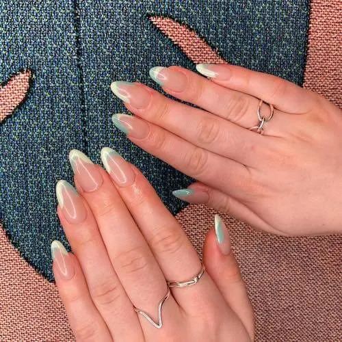 Mint Green French Tips