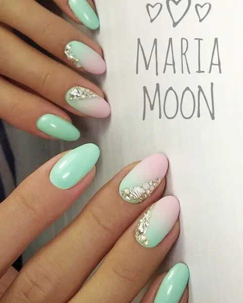 Mint Green Ombre Nail Designs