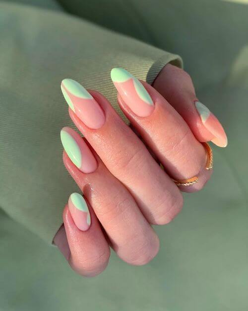 Mint Green French Tips