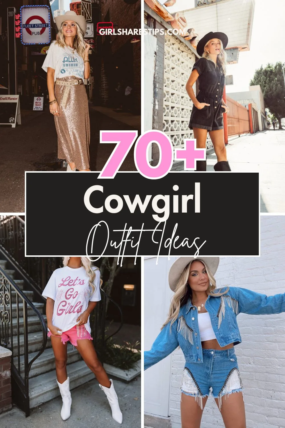 modern cowgirl outfits for women collage