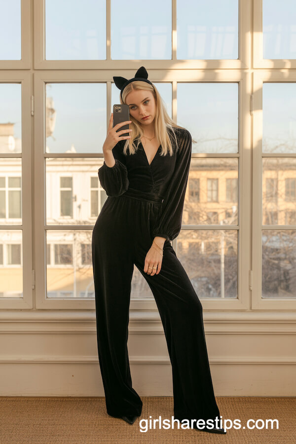 Vintage-Inspired Black Cat