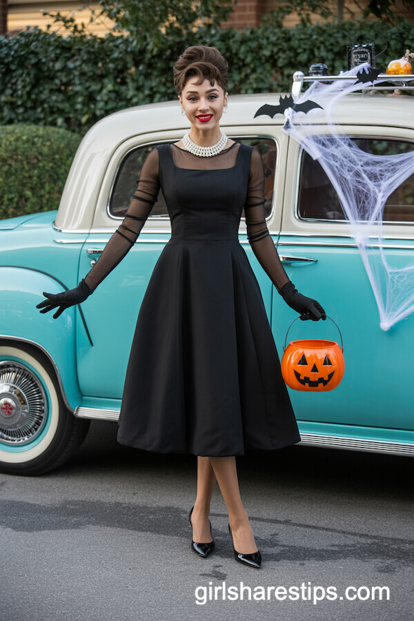Classic 1950s Audrey Hepburn (with Halloween twist)