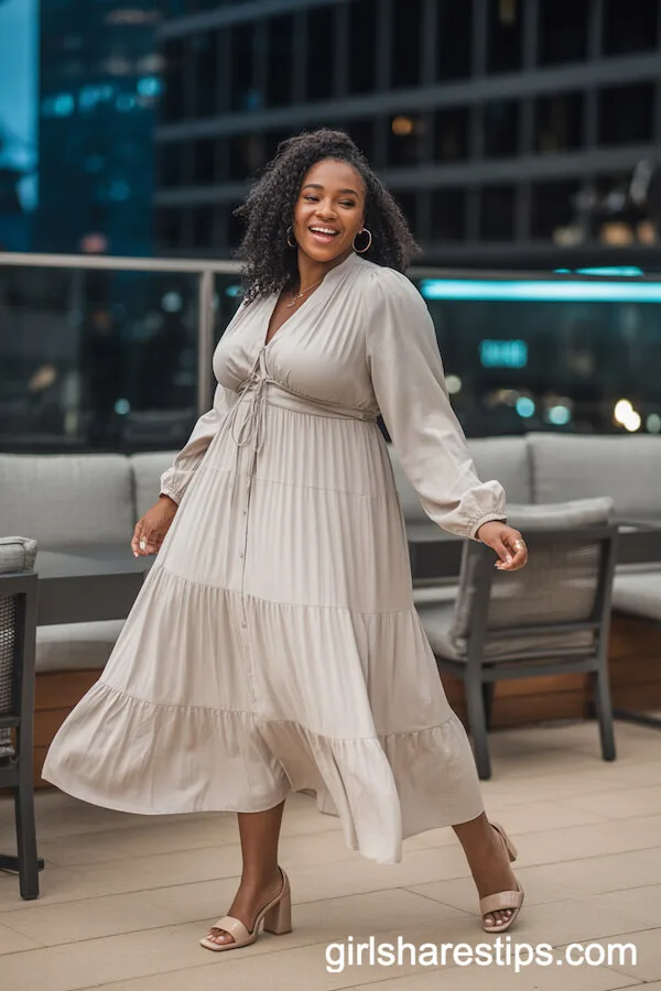 White Tiered Maxi Dress for an Elegant Look