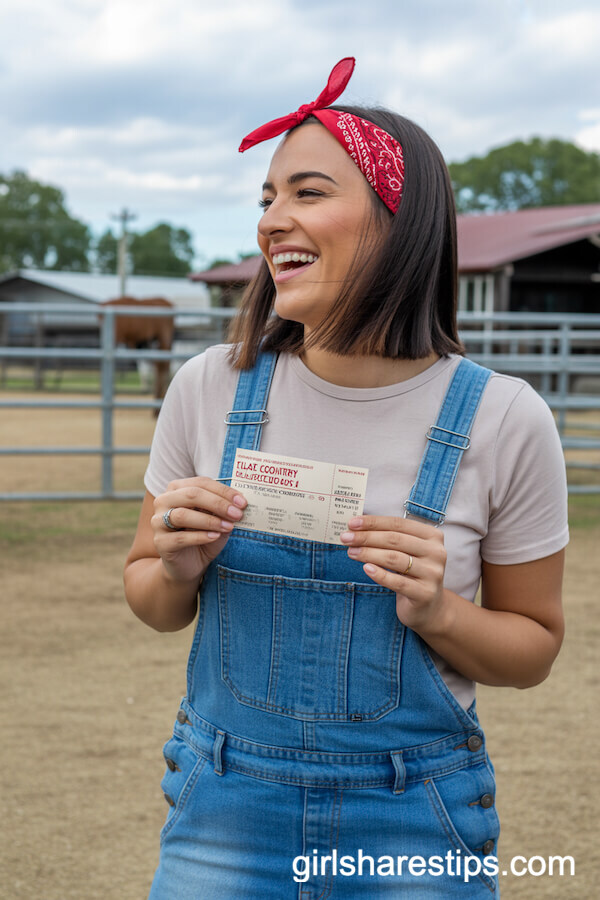 Denim Overalls and Bandana with a Simple Tee