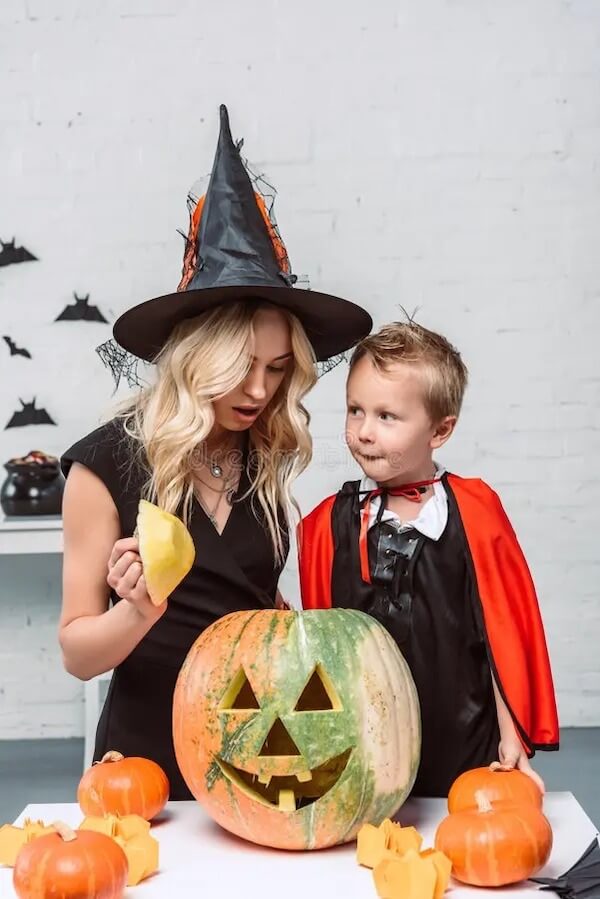 Witch and Vampire Halloween Costumes