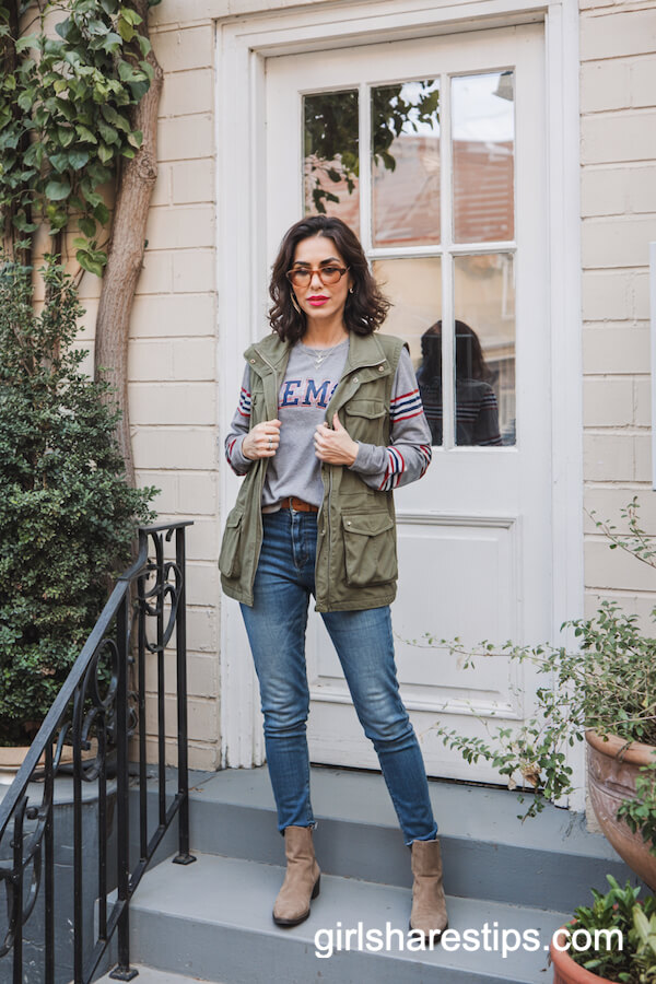 Team Tee and Utility Vest Layering