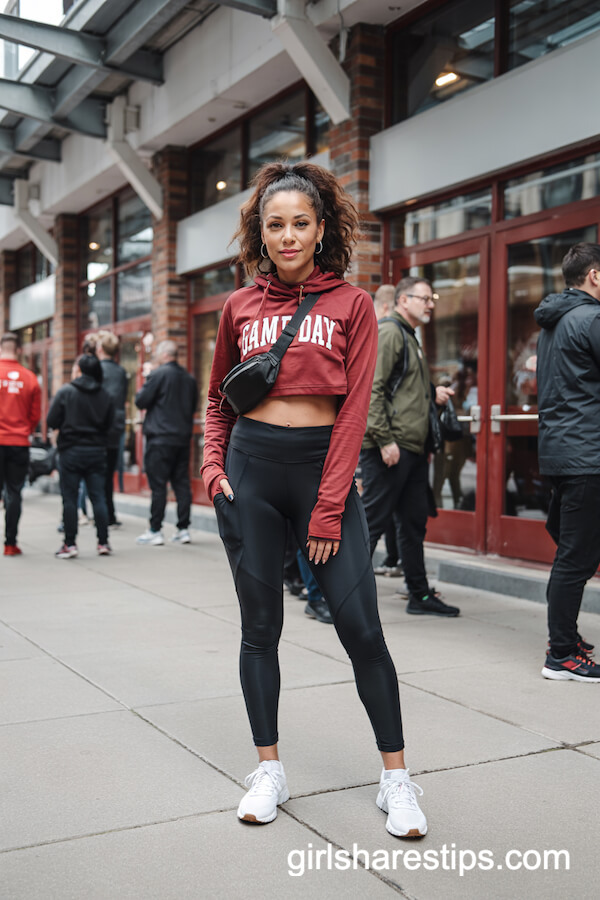 Sporty Leggings and Crop Hoodie Look