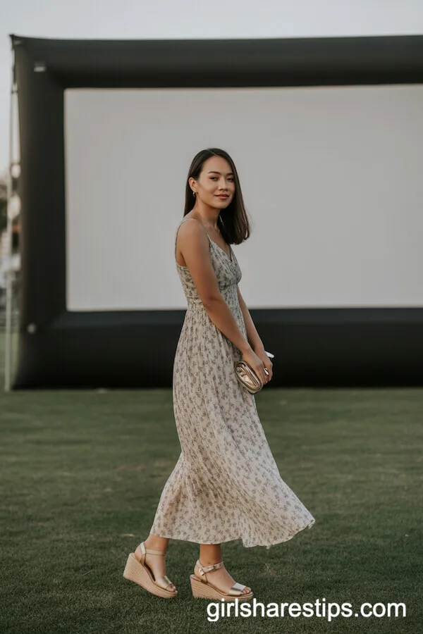 Flowy Floral Maxi Dress for Outdoor Movie Nights
