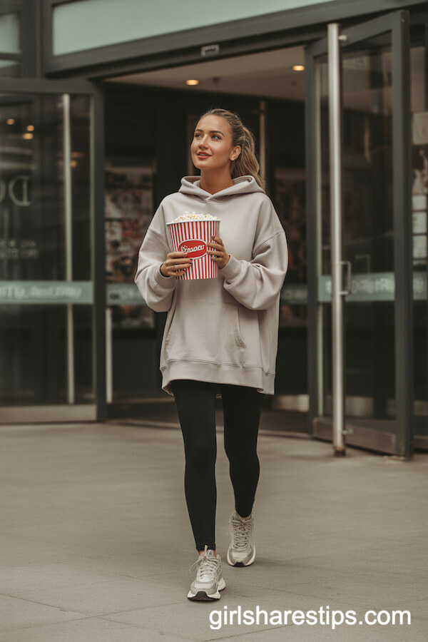 Sporty Oversized Hoodie and Leggings Combo