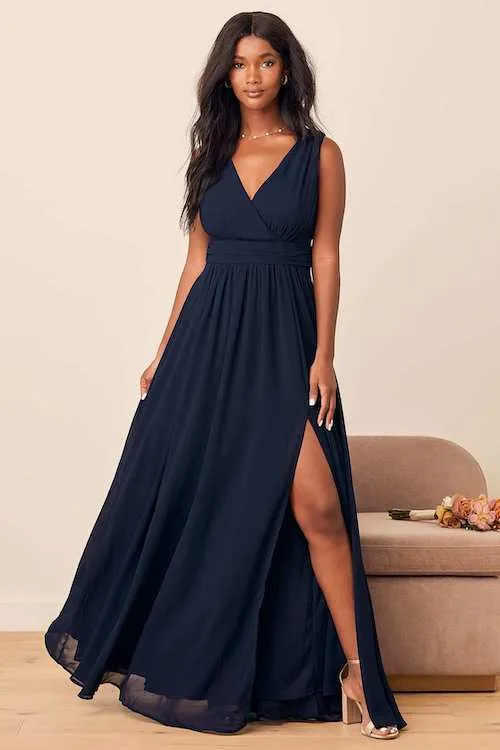 navy blue dresses to wear to a wedding