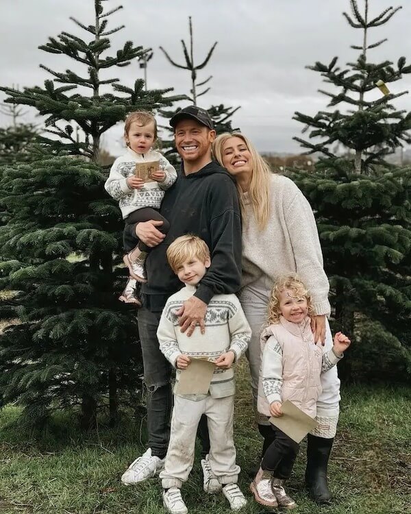 Cozy Cream and Gray Matching Sweaters for Holiday Photos