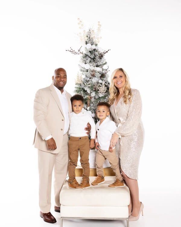 Elegant Beige and White Holiday Family Look