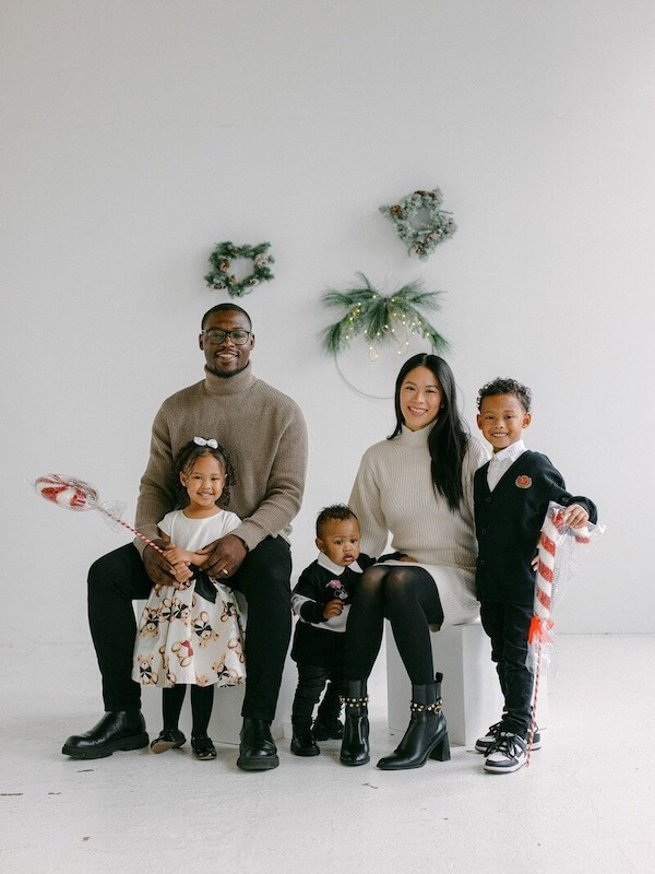 Modern Neutrals with Black Accents for Christmas Portraits