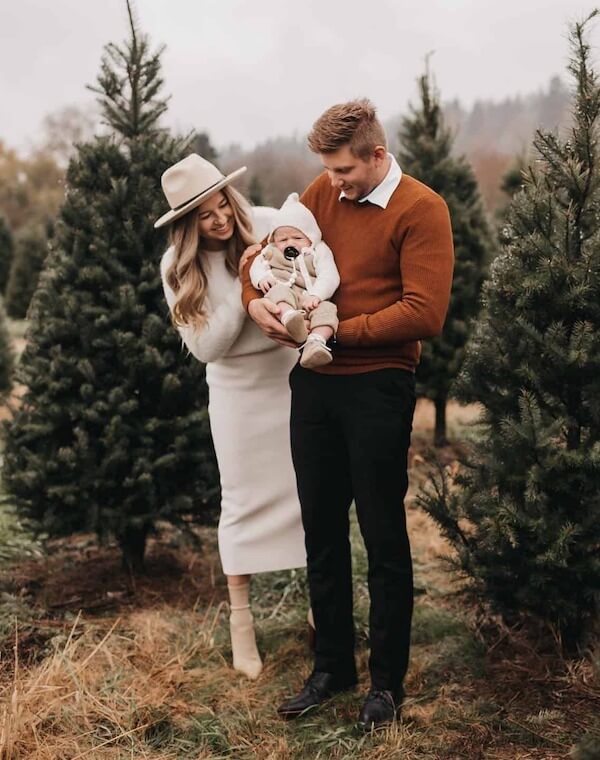 Rust and Ivory Coordinated Family Christmas Outfits