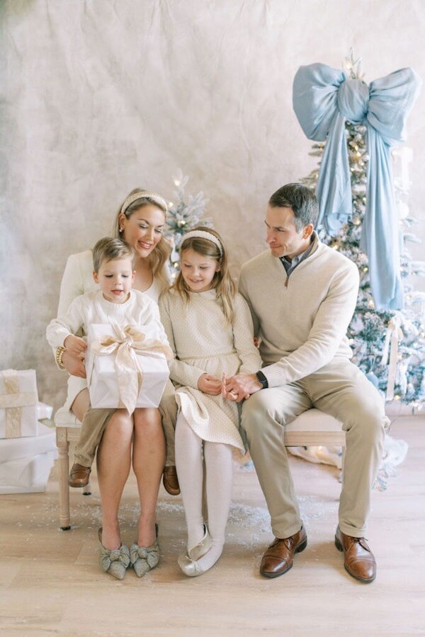 Winter White and Pale Blue Family Outfits